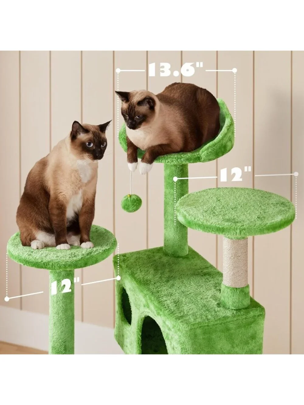 New 54in Cat Tree Tower Condo Furniture Scratch Post for Kittens Pet - Green